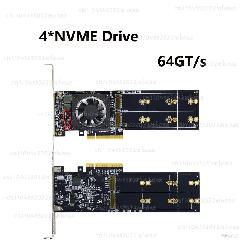 PEX8747 Chip PCIe 3.0 X8 Quad  - Quad M.2 Nvme Pcie Bifurcation Card recension och pris